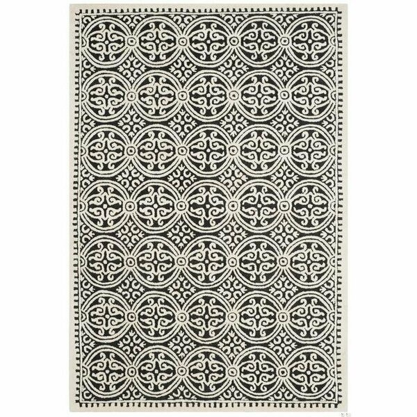 6 x 6 ft. Cambridge Hand Tufted Round Area RugBlack & Ivory, Safavieh, Mfr#: CAM123E-6R